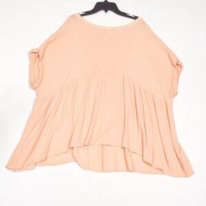 Cotton Bleu Peasant Top Size 3X Peach Short Sleeve Rayon